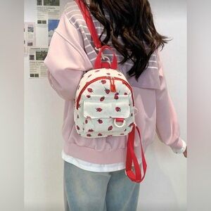 New Cute mini backpack strawberry print